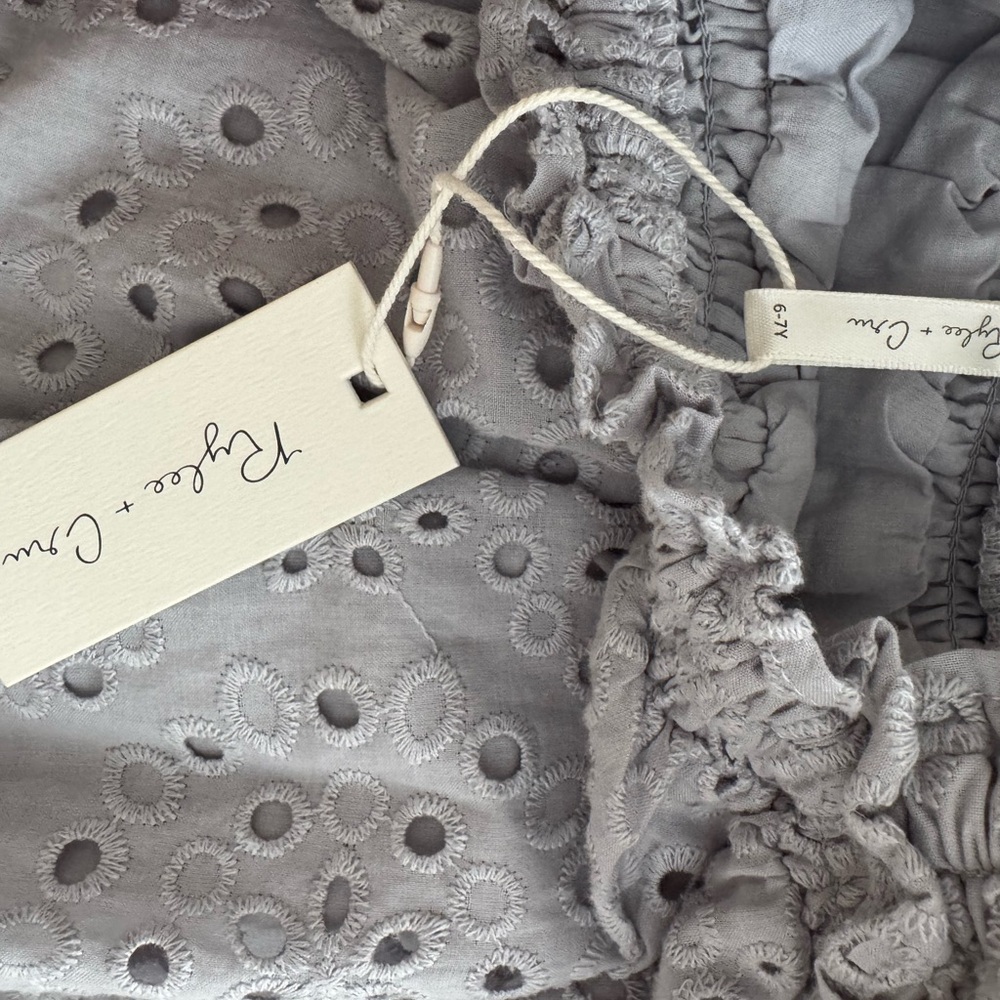 Rylee and Cru blue gray eyelet dress size 6-7y